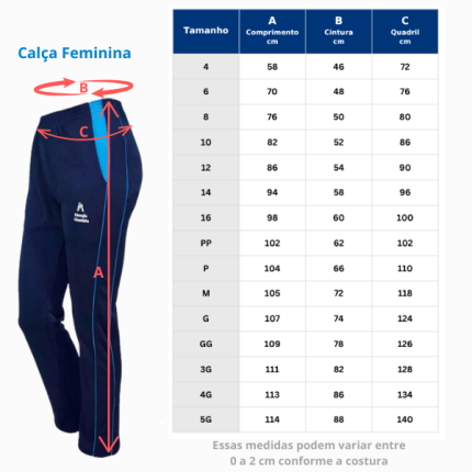 Calça de Malha Feminina - Maternal, Ensino Fundamental e Ensino Médio - Imagem 3