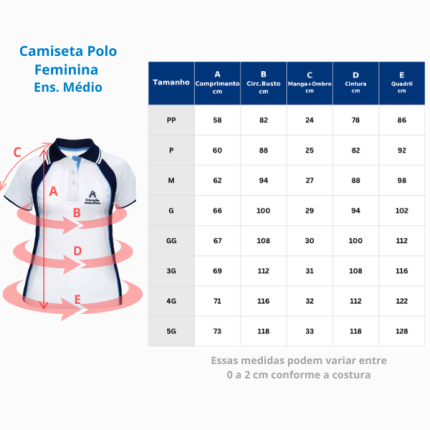 Camiseta Polo Feminina - Ensino Médio - Imagem 4