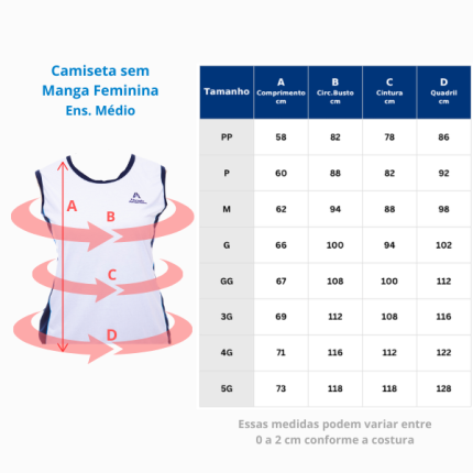 Camiseta S/Manga Feminina - Ensino Médio - Imagem 3