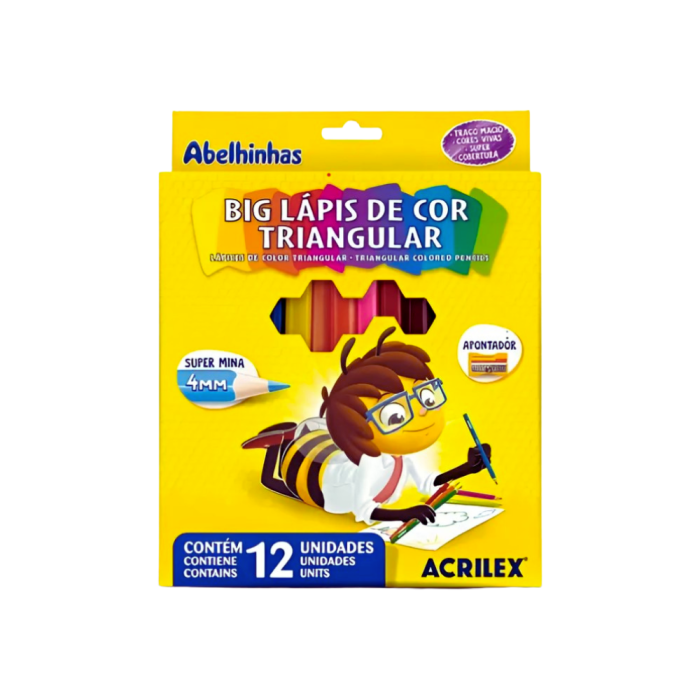 Lápis de Cor Jumbo Triangular Acrilex