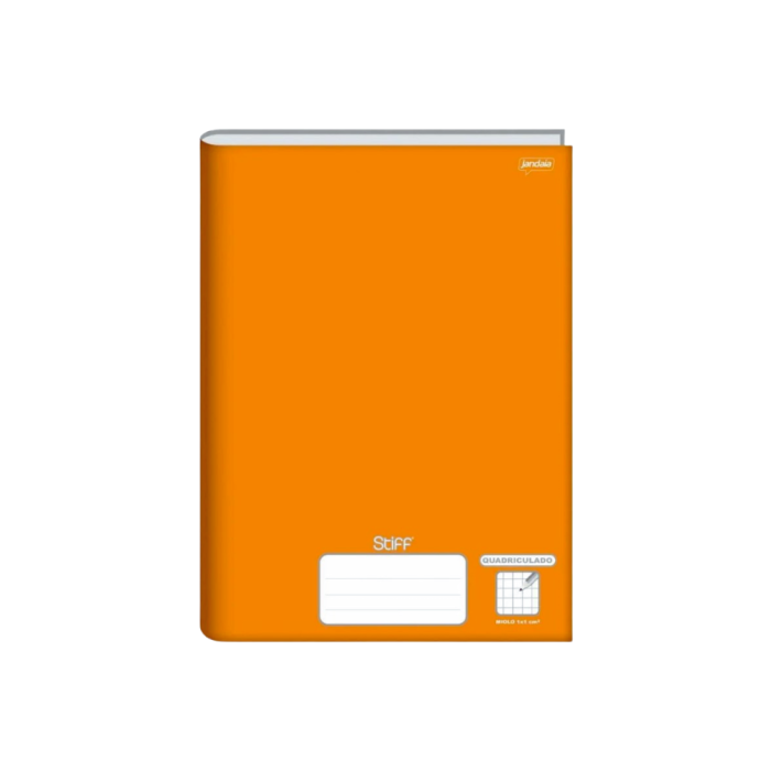 Caderno Quadriculado Grande Capa Dura 1x1cm 96 Folhas Laranja Jandaia