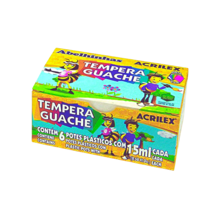 Tinta Guache 15ml Cx com 6 Cores Acrilex - Imagem 1